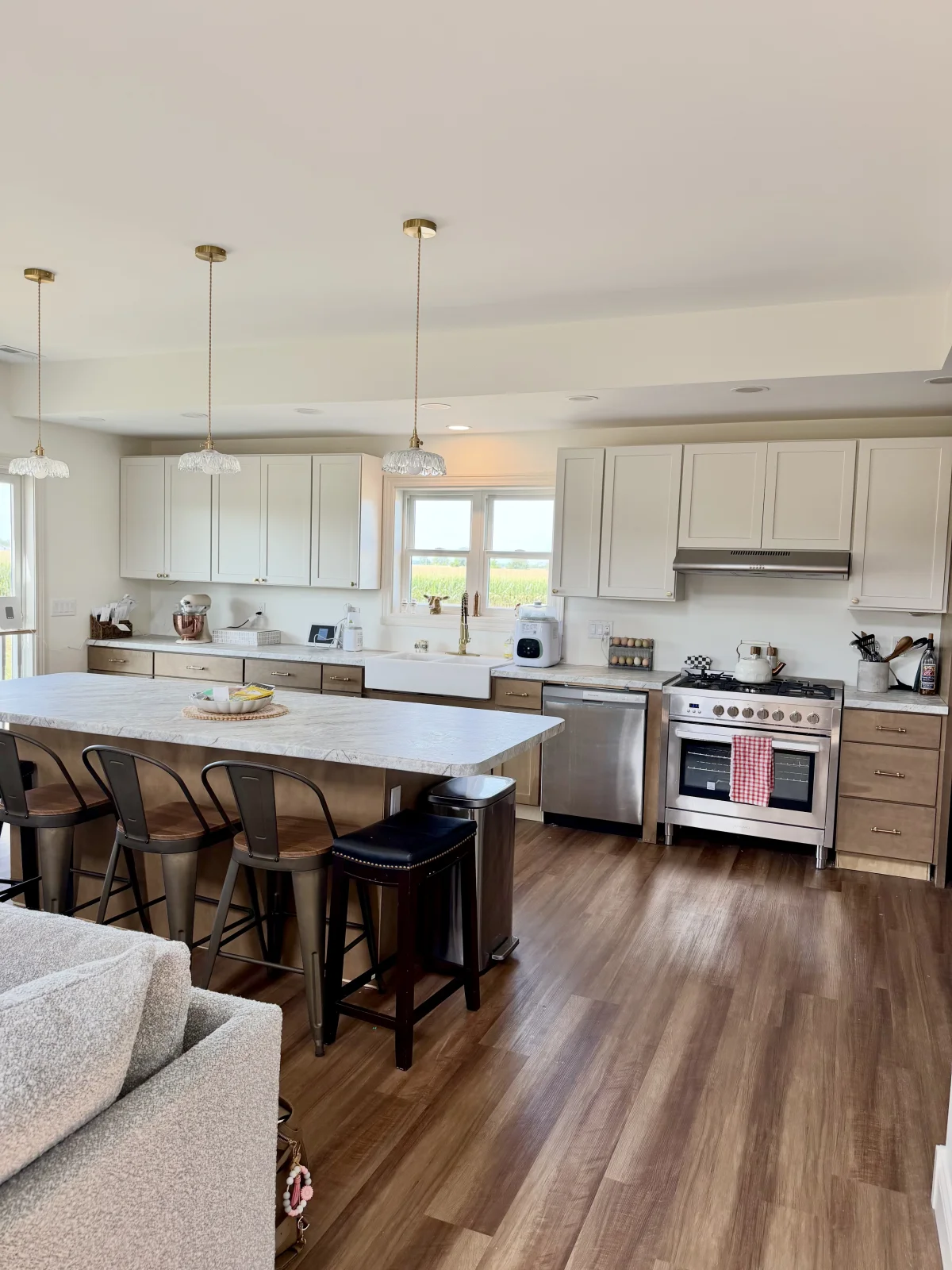 Open kitchen in the New Haven home